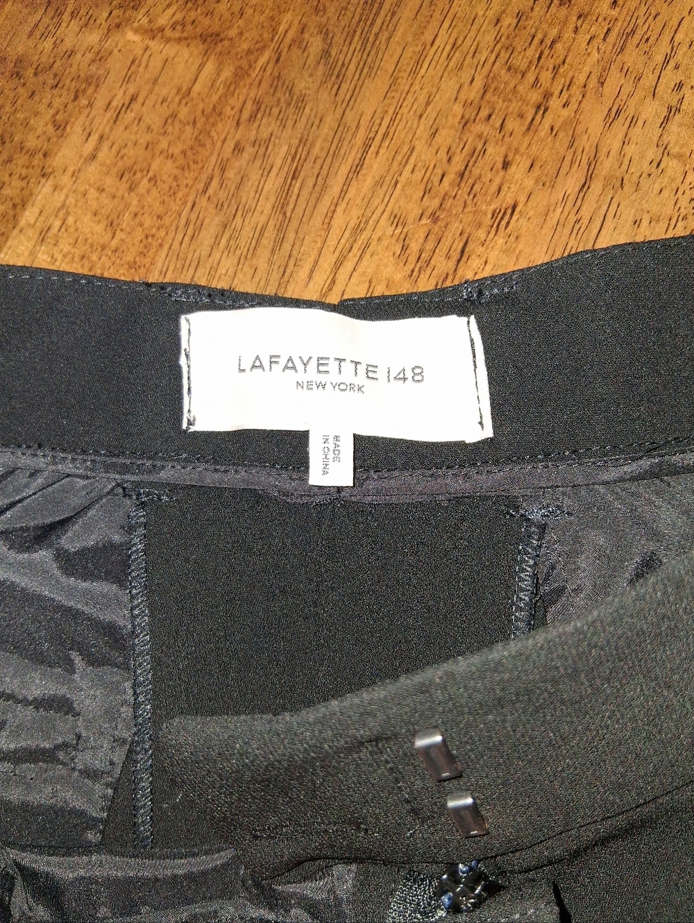 Lafayette 148 Wide Leg Black Trouser Pants 16 - Picture 6 of 9